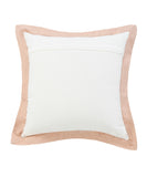 20" X 20" White And Light Pink 100% Cotton Geometric Zippered Pillow