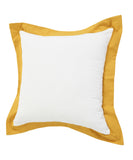 20" X 20" White And Golden Yellow 100% Cotton Geometric Zippered Pillow