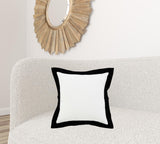 20" X 20" Black And White 100% Cotton Geometric Zippered Pillow