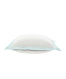 20" X 20" White And Icy Blue 100% Cotton Geometric Zippered Pillow