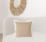 20" X 20" Gray And White 100% Cotton Geometric Zippered Pillow