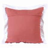 20" X 20" Deep Coral And White 100% Cotton Geometric Zippered Pillow