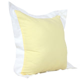 20" X 20" Light Yellow And White 100% Cotton Geometric Zippered Pillow