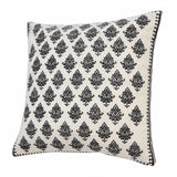 20" X 20" White And Black 100% Cotton Geometric Zippered Pillow