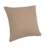 20" X 20" Taupe And Brown 100% Cotton Zippered Pillow