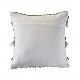 20" X 20" Beige And White Polyester Geometric Zippered Pillow