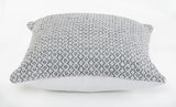 18" X 18" Gray And White 100% Cotton Geometric Zippered Pillow