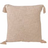 20" X 20" Beige 100% Cotton Zippered Pillow