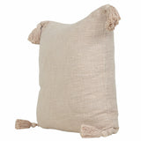 20" X 20" Beige 100% Cotton Zippered Pillow