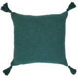 20" X 20" Emerald Green 100% Cotton Zippered Pillow