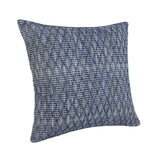 20" X 20" Blue 100% Cotton Geometric Zippered Pillow