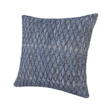 20" X 20" Blue 100% Cotton Geometric Zippered Pillow