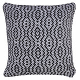 20" X 20" Black And White 100% Cotton Geometric Zippered Pillow