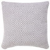 20" X 20" Gray And White 100% Cotton Geometric Zippered Pillow