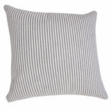 20" X 20" Gray And White 100% Cotton Striped Zippered Pillow