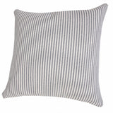 20" X 20" Gray And White 100% Cotton Striped Zippered Pillow