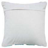 20" X 20" Bright Blue And Off-White 100% Cotton Geometric Zippered Pillow