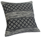 20" X 20" Gray And Black 100% Cotton Geometric Zippered Pillow