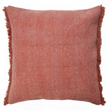 20" X 20" Dusty Rose Pink And Muted Clay 100% Cotton Zippered Pillow