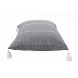 20" X 20" Slate Gray Linen Striped Zippered Pillow