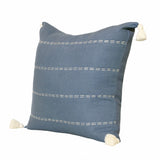 20" X 20" Navy Linen Striped Zippered Pillow