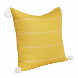 20" X 20" Mustard Linen Striped Zippered Pillow