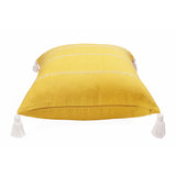 20" X 20" Mustard Linen Striped Zippered Pillow