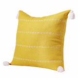 20" X 20" Mustard Linen Striped Zippered Pillow