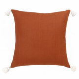 20" X 20" Rust Linen Striped Zippered Pillow