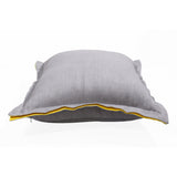 20" X 20" Gray And Yellow Linen Zippered Pillow