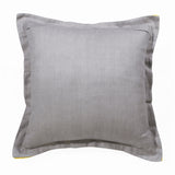 20" X 20" Gray And Yellow Linen Zippered Pillow