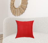 20" X 20" Red Linen Zippered Pillow