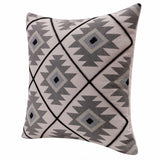 20" X 20" Blue 100% Cotton Geometric Zippered Pillow