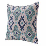 20" X 20" Rust And Off-White 100% Cotton Geometric Zippered Pillow