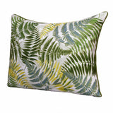 14" X 20" Forest Green And Yellow Polyester Floral Zippered Pillow