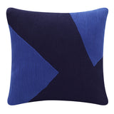 20" X 20" Cobalt Blue And Navy 100% Cotton Abstract Zippered Pillow