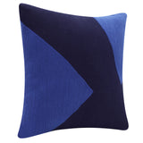 20" X 20" Cobalt Blue And Navy 100% Cotton Abstract Zippered Pillow