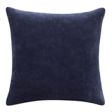 20" X 20" Dark Blue 100% Cotton Zippered Pillow