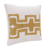 20" X 20" Yellow And Ivory 100% Cotton Geometric Zippered Pillow