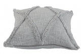 20" X 20" Gray 100% Cotton Diamond Zippered Pillow