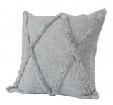 20" X 20" Gray 100% Cotton Diamond Zippered Pillow