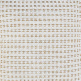 20" X 20" White And Tan 100% Cotton Geometric Zippered Pillow