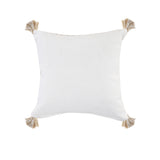 20" X 20" Ivory And Tan 100% Cotton Geometric Zippered Pillow