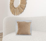 18" X 18" Taupe And Brown 100% Cotton Geometric Zippered Pillow