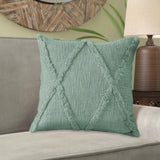 18" X 18" Taupe And Brown 100% Cotton Geometric Zippered Pillow