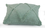 18" X 18" Jade Green 100% Cotton Geometric Zippered Pillow