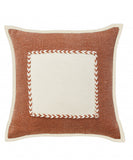 20" X 20" Adobe Tan Brown And Cream 100% Cotton Zippered Pillow