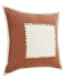 20" X 20" Adobe Tan Brown And Cream 100% Cotton Zippered Pillow