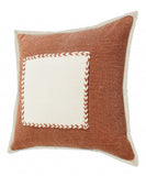 20" X 20" Adobe Tan Brown And Cream 100% Cotton Zippered Pillow