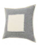 20" X 20" Gray And Cream 100% Cotton Zippered Pillow